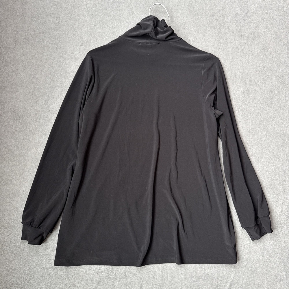 Sympli Turtleneck Womens 10 Black Jersey Long Sleeve Stretch Canadian Made Top - Picture 2 of 9